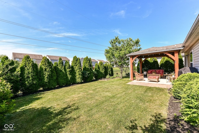 5765 White Pine Rd, Whitestown, IN 46075 - view of green lawn featuring outdoor lounge area and a patio