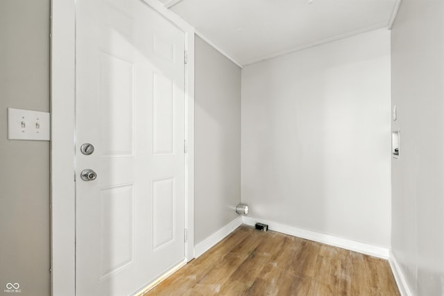 212 N 13th St, Elwood, IN 46036 - washroom featuring light wood-type flooring and crown molding