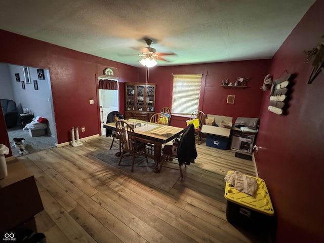 9721 S 100 E, Pendleton, IN 46064 - dining room with hardwood / wood-style floors and a ceiling fan