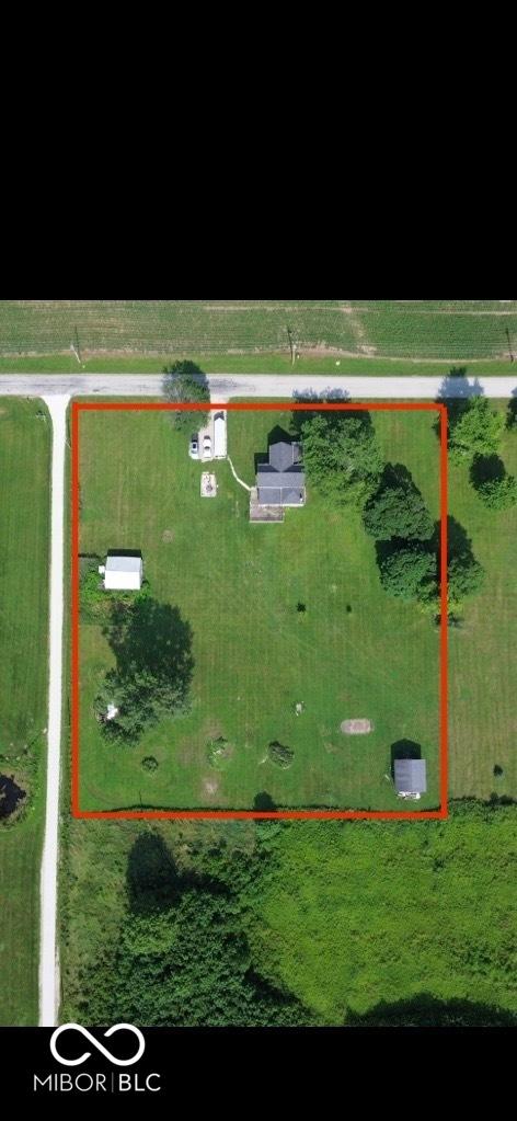 9721 S 100 E, Pendleton, IN 46064 - aerial view of property's location with property boundaries highlighted