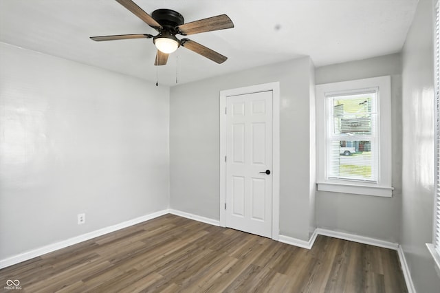 3609 N Keystone Ave, Indianapolis, IN 46218 - unfurnished bedroom with wood finished floors and ceiling fan