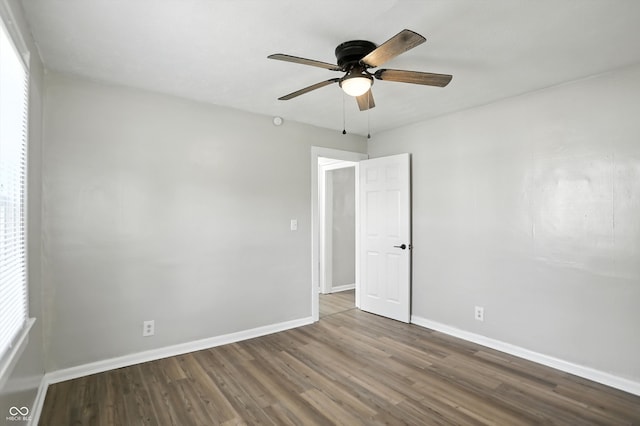 3609 N Keystone Ave, Indianapolis, IN 46218 - unfurnished room with wood finished floors and ceiling fan
