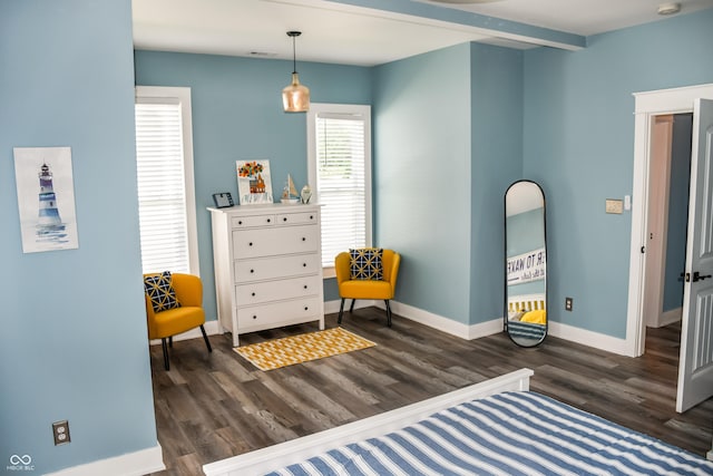 206 Olive St, Arcadia, IN 46030 - sitting room with baseboards and dark wood finished floors