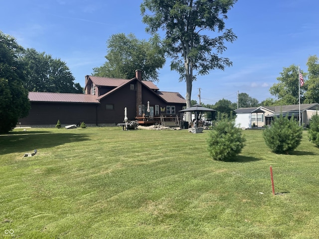 100 Durbin St, North Vernon, IN 47265 - view of grassy yard featuring a gazebo