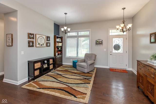 1976 Austin James Ln, Seymour, IN 47274 - foyer with a chandelier and wood finished floors