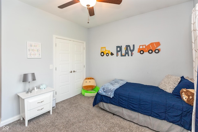 1976 Austin James Ln, Seymour, IN 47274 - bedroom featuring carpet flooring and a ceiling fan