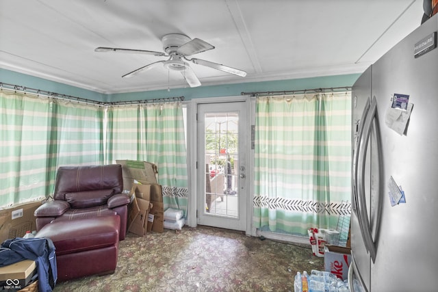 38 W Main St, Brownsburg, IN 46112 - living area featuring ceiling fan and carpet
