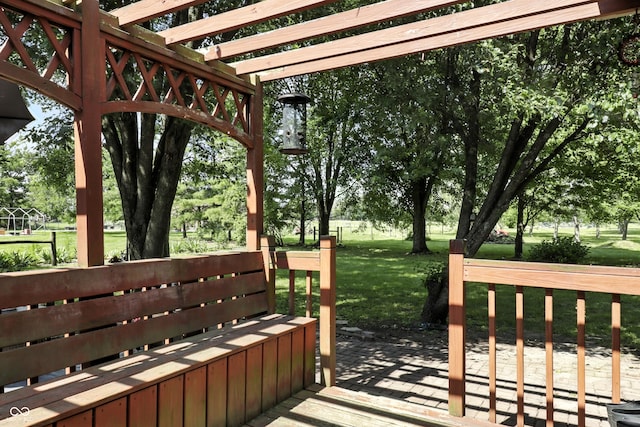 1346 N Buck Creek Rd, Greenfield, IN 46140 - wooden deck featuring a lawn
