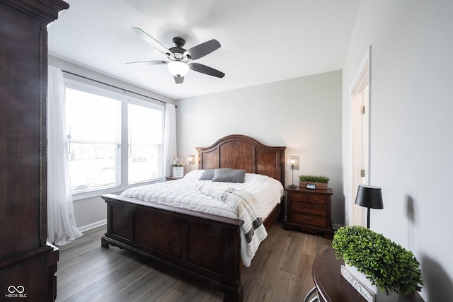 2856 Old Rosebud Ln, Westfield, IN 46074 - bedroom with wood finished floors and a ceiling fan