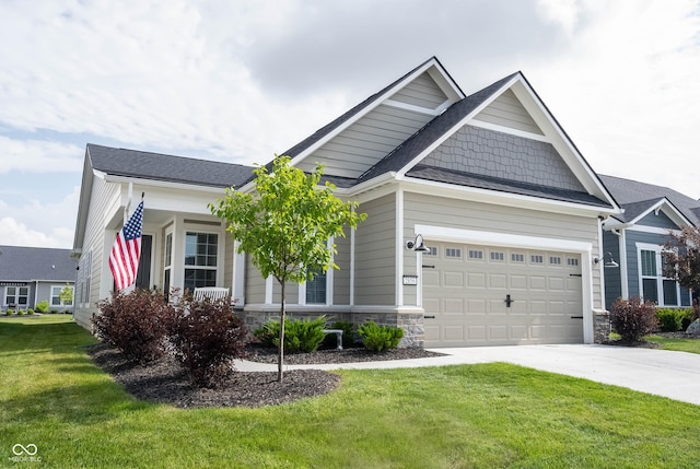 2856 Old Rosebud Ln, Westfield, IN 46074 - view of front facade featuring a front lawn, stone siding, and concrete driveway