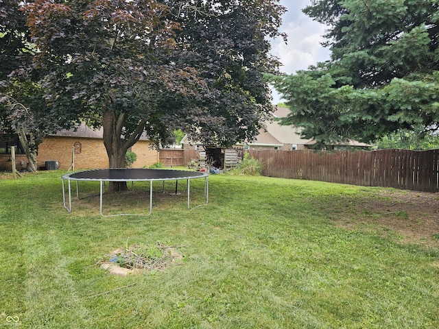 2239 Chevelle Ct, Anderson, IN 46012 - fenced backyard featuring a trampoline