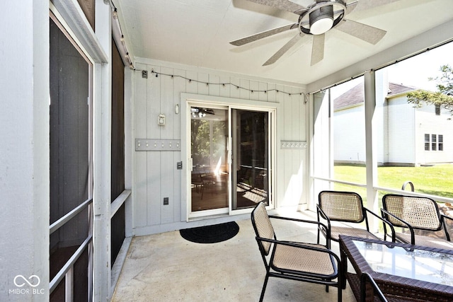 8909 Carnation Dr, Noblesville, IN 46060 - sunroom featuring ceiling fan and healthy amount of natural light