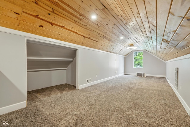 1151 S Randolph St, Indianapolis, IN 46203 - bonus room featuring carpet floors, vaulted ceiling, and wood ceiling