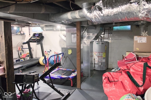 643 Harlan St, Plainfield, IN 46168 - unfinished basement with gas water heater and heating unit