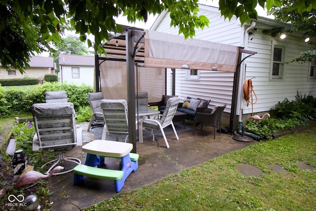 643 Harlan St, Plainfield, IN 46168 - view of patio featuring a pergola and an outdoor hangout area