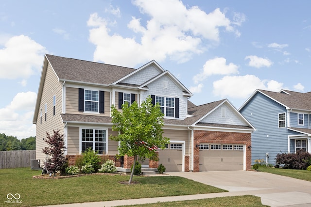 6176 Brighton Dr, Whitestown, IN 46075 - craftsman-style house featuring brick siding, concrete driveway, and a shingled roof