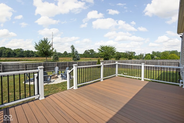 6176 Brighton Dr, Whitestown, IN 46075 - deck featuring an outdoor fire pit and a fenced backyard
