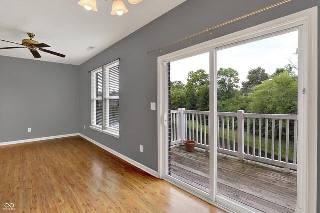 5674 Brownstone Dr, Indianapolis, IN 46220 - unfurnished room featuring wood finished floors and ceiling fan