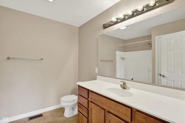 5674 Brownstone Dr, Indianapolis, IN 46220 - full bathroom with vanity, a shower, and tile patterned flooring