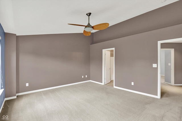 5674 Brownstone Dr, Indianapolis, IN 46220 - unfurnished room featuring a ceiling fan, carpet floors, and vaulted ceiling