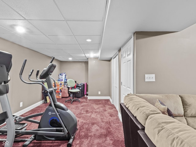 5626 Prince Woods Cir, Indianapolis, IN 46224 - exercise room with carpet and recessed lighting