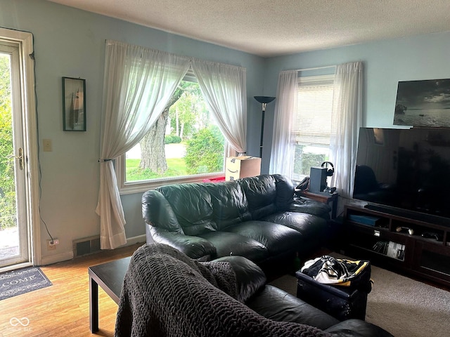 1000 Meadow Ln, Greencastle, IN 46135 - living area featuring a textured ceiling and light wood finished floors