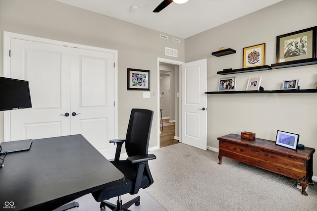 1319 Petit Verdot Dr, Westfield, IN 46074 - home office with carpet flooring and ceiling fan