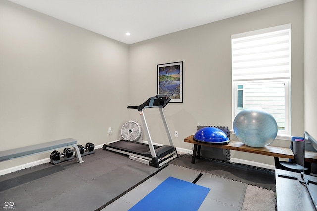 1319 Petit Verdot Dr, Westfield, IN 46074 - exercise room featuring baseboards and recessed lighting