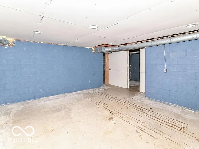 18378 Southeastern Pkwy, Fortville, IN 46040 - unfinished basement with concrete block wall