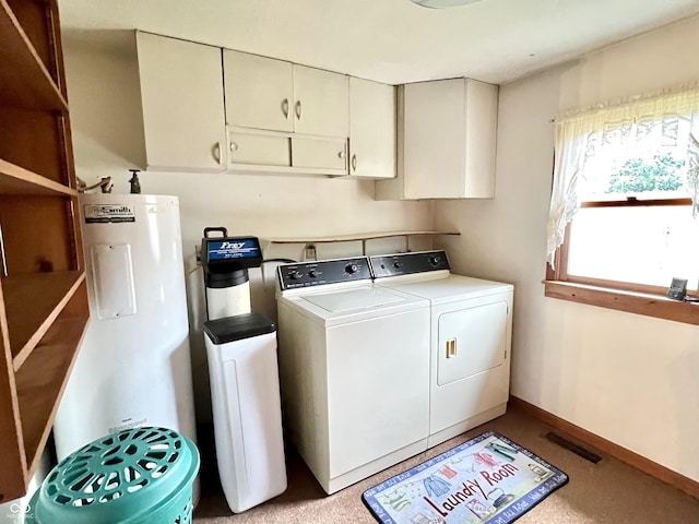 4096 N 200 W, Greenfield, IN 46140 - washroom with electric water heater, washer and dryer, and cabinet space