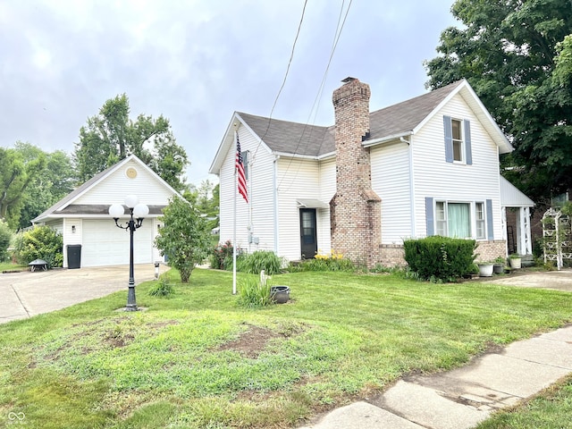 4096 N 200 W, Greenfield, IN 46140 - traditional home featuring a chimney and a front lawn