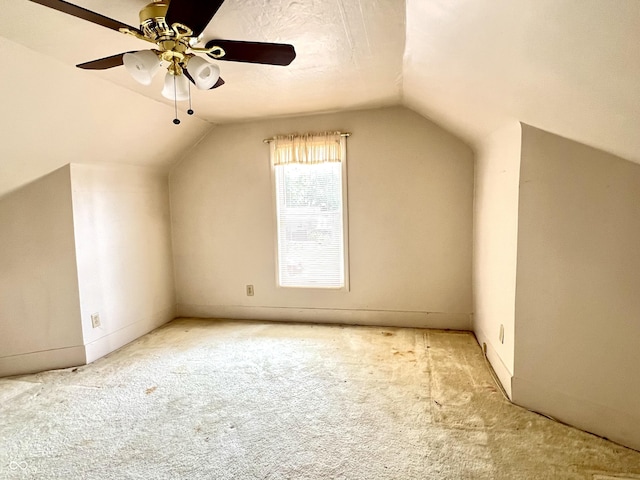 4096 N 200 W, Greenfield, IN 46140 - additional living space featuring lofted ceiling, carpet, and ceiling fan