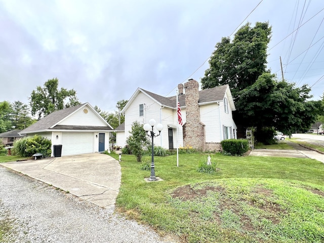 4096 N 200 W, Greenfield, IN 46140 - traditional-style house featuring an outdoor structure, a front lawn, and a garage