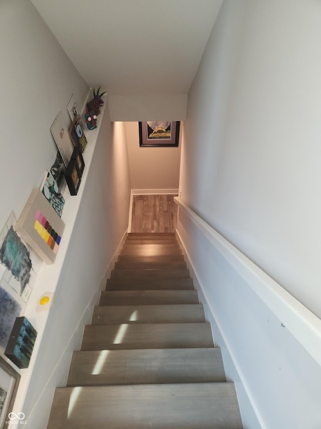 955 Dorman St, Indianapolis, IN 46202 - staircase with wood finished floors