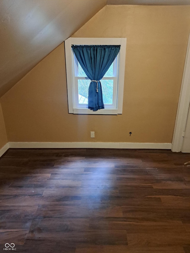103 N Chester Ave, Indianapolis, IN 46201 - additional living space with lofted ceiling and dark wood-type flooring