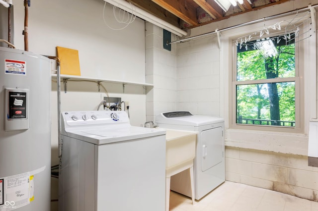 3669 Glenwood Dr, Martinsville, IN 46151 - laundry area featuring electric water heater and washing machine and clothes dryer