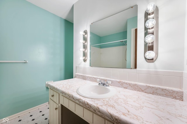 3669 Glenwood Dr, Martinsville, IN 46151 - bathroom with vanity and a shower