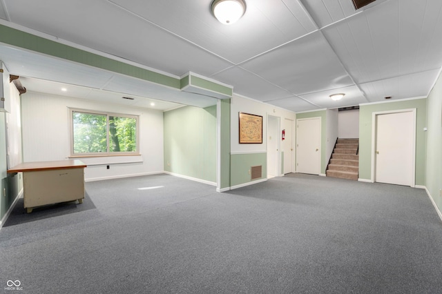 3669 Glenwood Dr, Martinsville, IN 46151 - basement featuring stairway and carpet