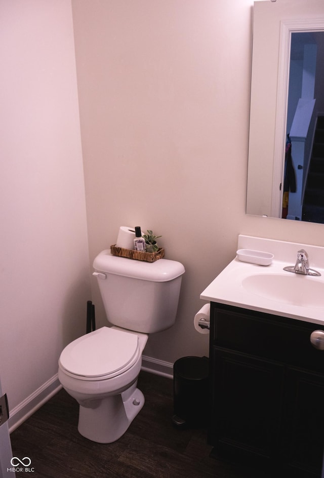 907 Ram Dr, Franklin, IN 46131 - half bath with vanity and wood finished floors
