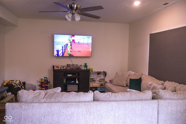 907 Ram Dr, Franklin, IN 46131 - living room with a ceiling fan