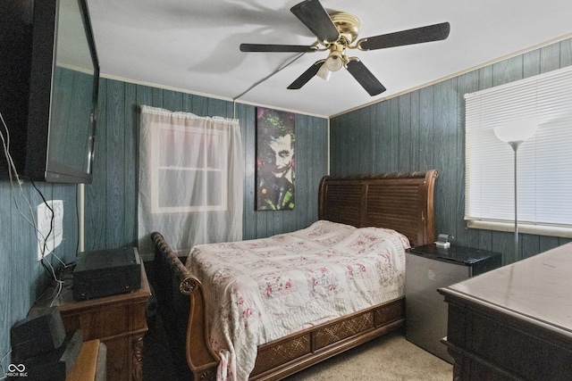 3534 Carr Ave, Indianapolis, IN 46221 - bedroom with ornamental molding and a ceiling fan