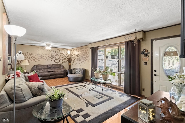 3534 Carr Ave, Indianapolis, IN 46221 - living area with wood finished floors and a textured ceiling