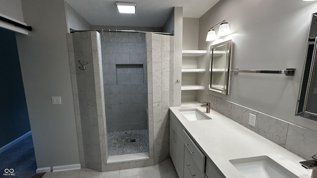 2083 Kerns Ct, Carmel, IN 46280 - full bathroom featuring a tile shower and double vanity