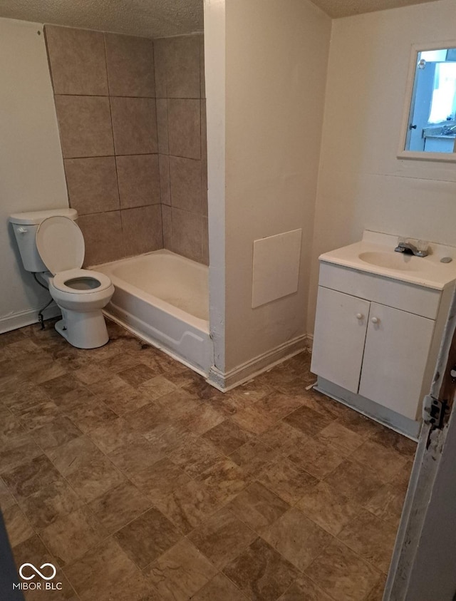 2249 E Brookside Ave, Indianapolis, IN 46218 - full bathroom with vanity, tile patterned floors, and a textured ceiling
