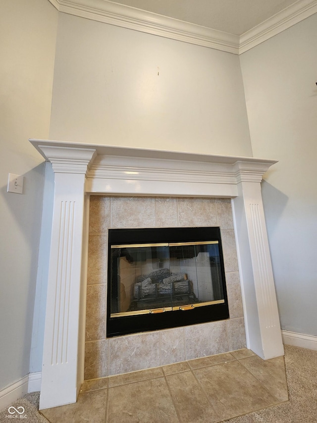 1633 Belfield St, Indianapolis, IN 46217 - detailed view of a tiled fireplace and ornamental molding