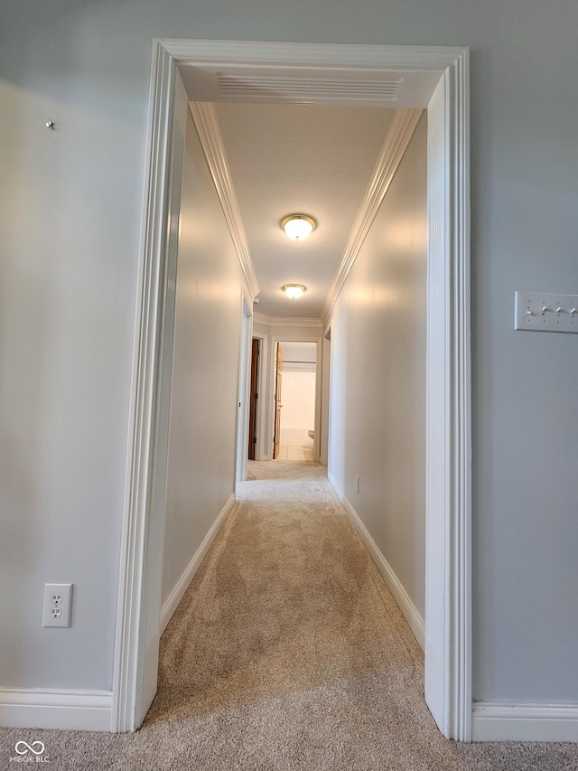 1633 Belfield St, Indianapolis, IN 46217 - hallway with crown molding and carpet