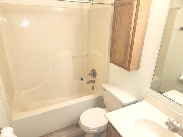 546 Grand Woods Dr, Indianapolis, IN 46224 - full bathroom with shower / bath combination, vanity, and wood finished floors