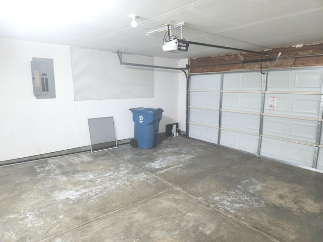 546 Grand Woods Dr, Indianapolis, IN 46224 - garage featuring electric panel and a garage door opener
