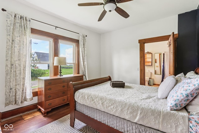 26735 Six Points Rd, Sheridan, IN 46069 - bedroom with wood finished floors, ensuite bath, and a ceiling fan