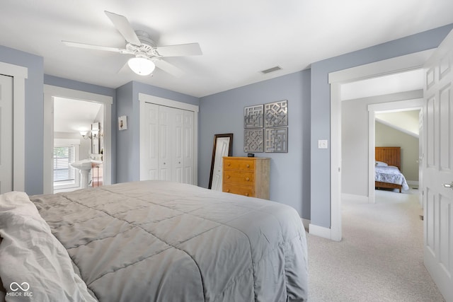 4224 River Rd, Columbus, IN 47203 - bedroom featuring carpet floors and a ceiling fan